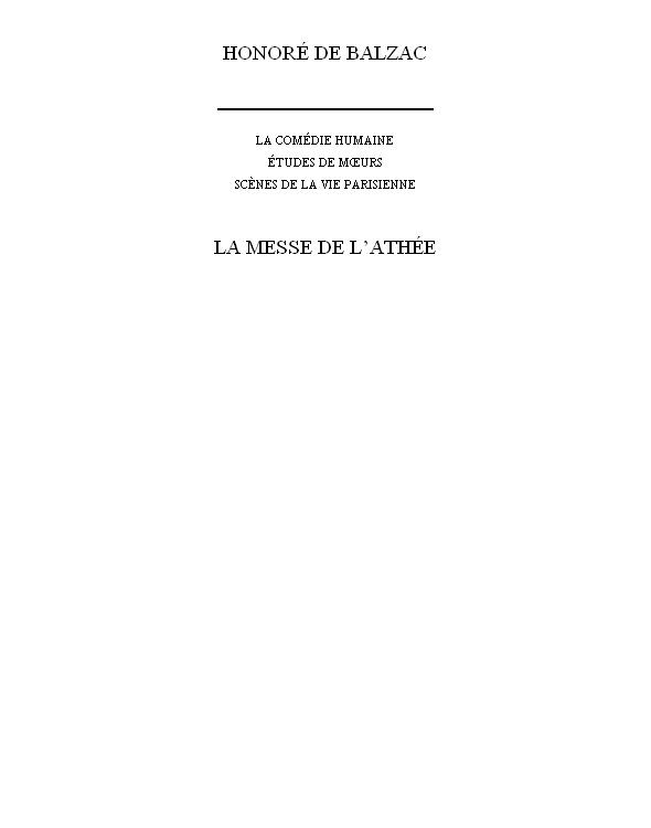 The Atheist's Mass and Other Stories: La Messe De L'Athee