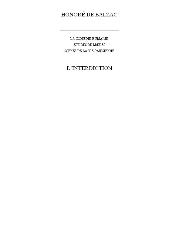 Le Colonel Chabert Suivi De L'Interdiction