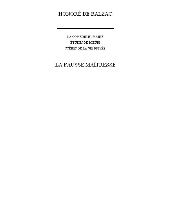 La Fausse Maitresse. - Paris, Calmann-Levy (1925). 322 S.