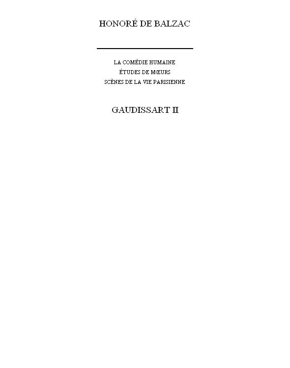 Gaudissart II (Webster's French Thesaurus Edition)