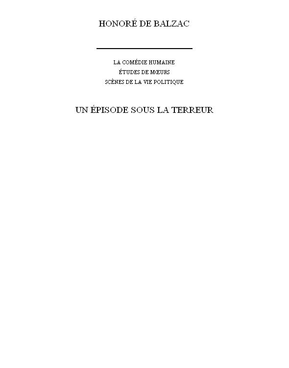 Un épisode Sous La Terreur