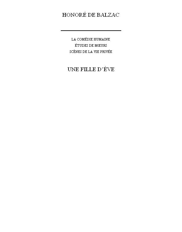 Une Fille D'Ève: Scène De La Vie Privée