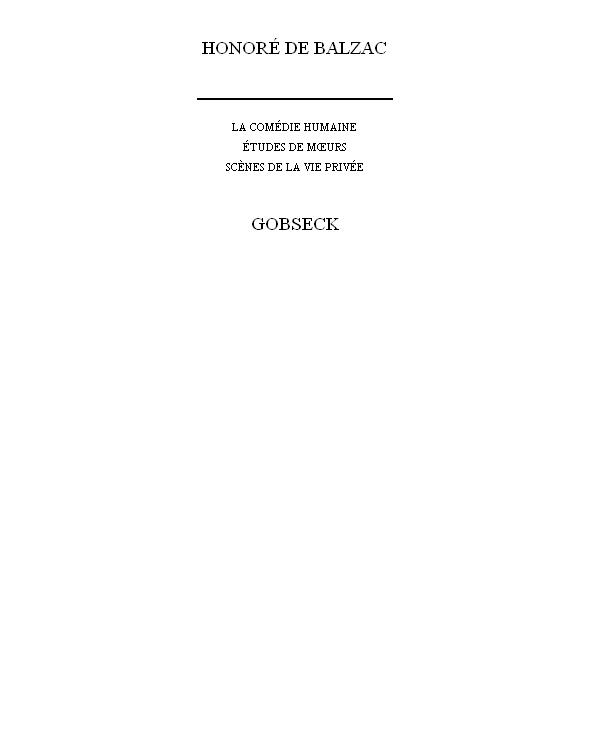Gobseck (Large Print)