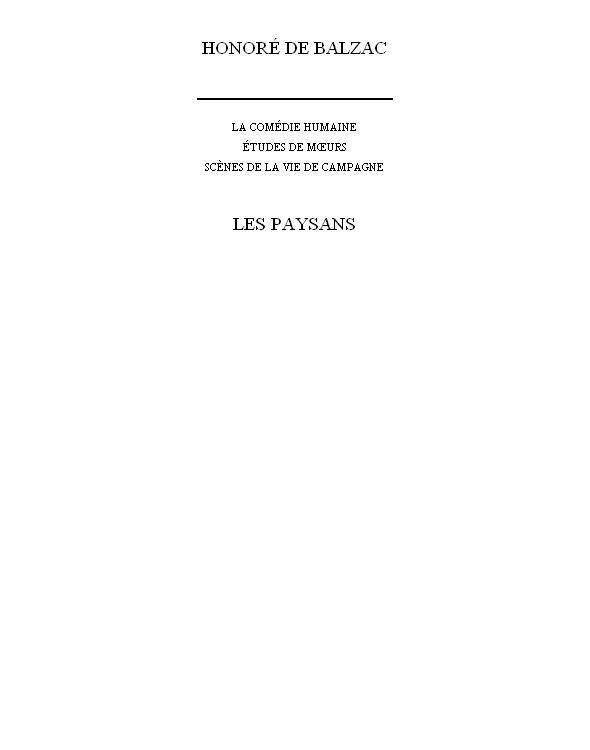 Les Paysans (Dodo Press)