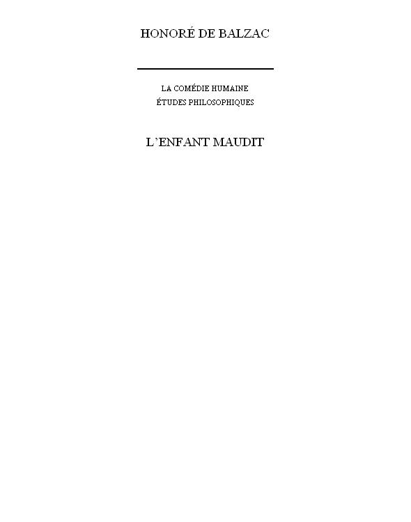 L'Enfant Maudit