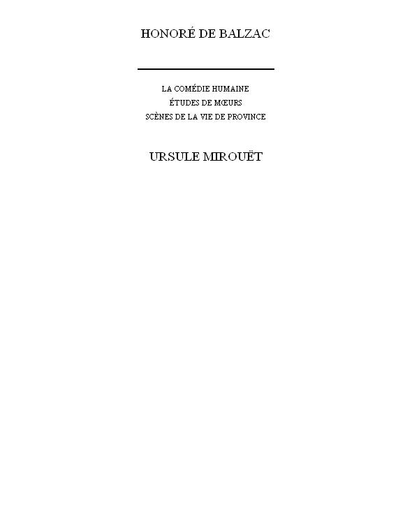 Ursule Mirouët