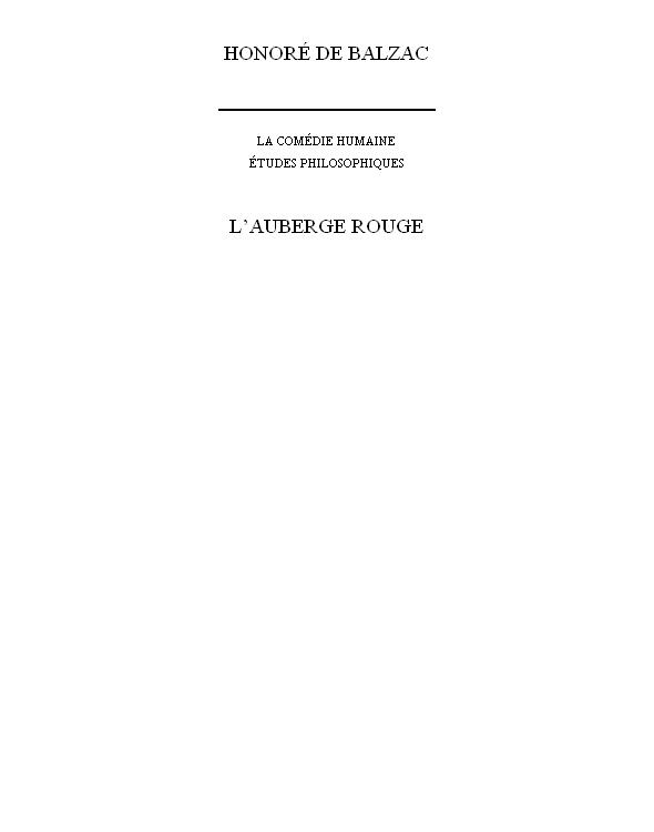 L'Auberge Rouge