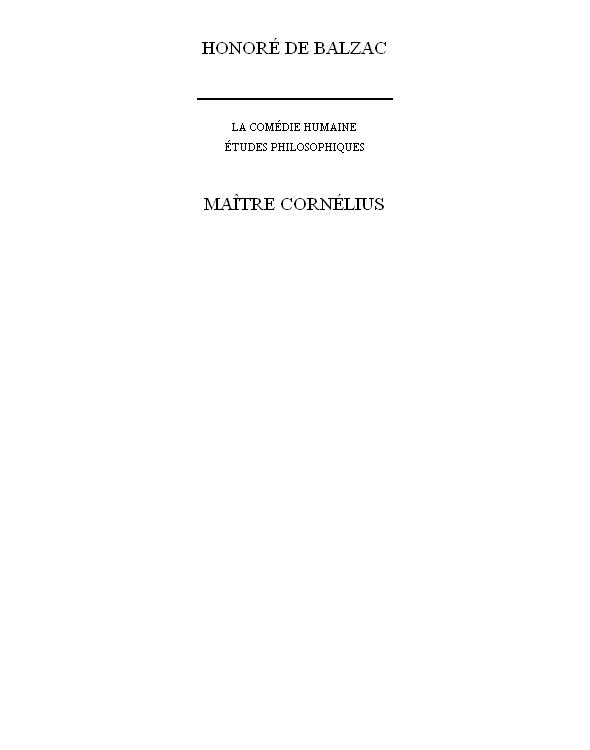 Maitre Cornelius