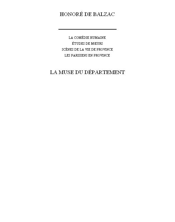 L'Illustre Gaudissart ; La Muse Du Département ; La Vieille Fille ; Le Cabinet: Des Antiques