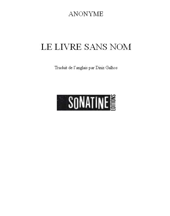 LE LIVRE SANS NOM