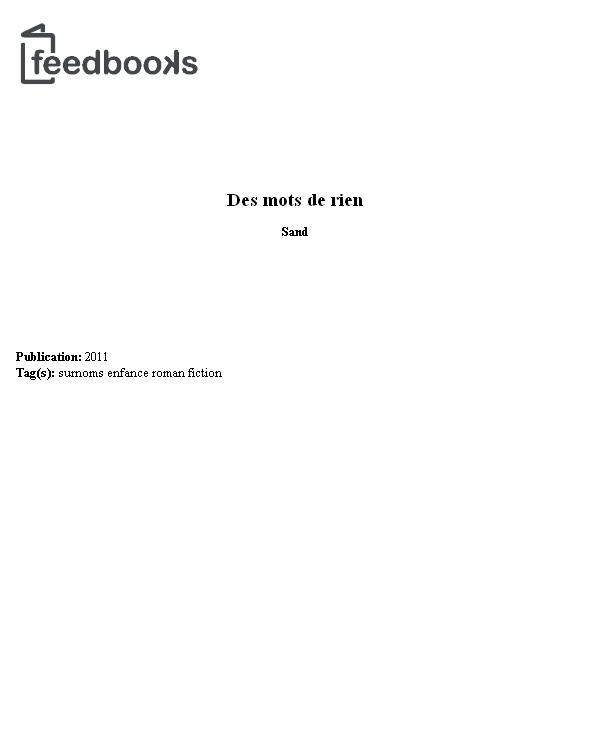 Des mots de rien