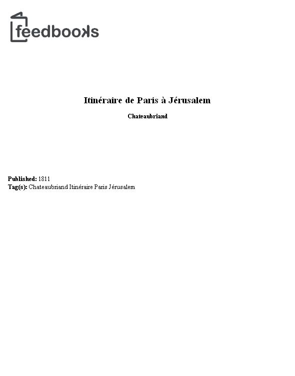 Itinéraire de Paris à Jérusalem