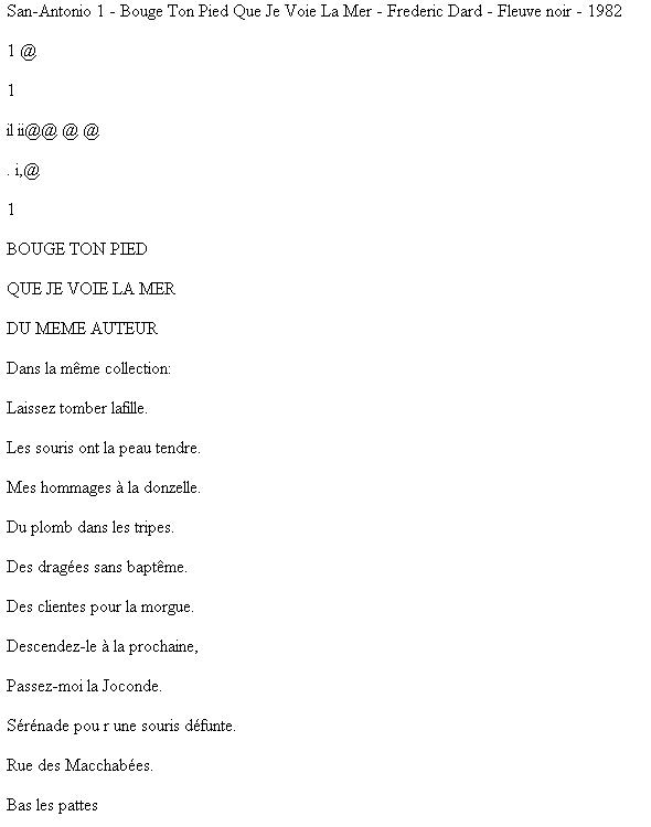 San-Antonio 1 - Bouge Ton Pied Que Je Voie La Mer - Frederic Dard - Fleuve noir - 1982: Bloc de notas