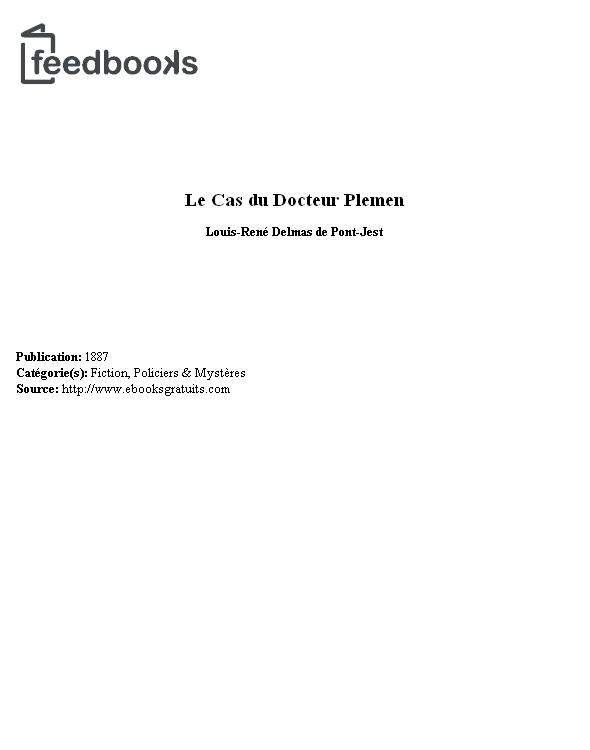 Le Cas du Docteur Plemen