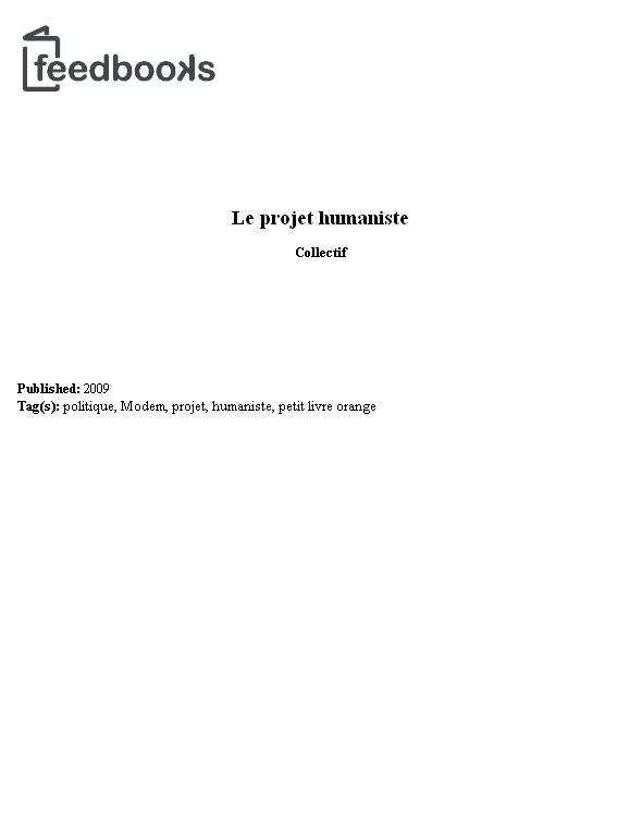 Le projet humaniste