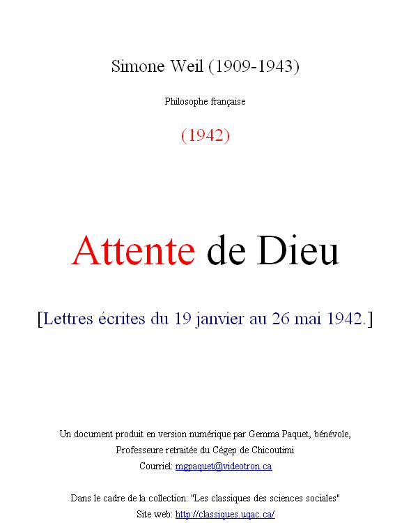 Attente de Dieu