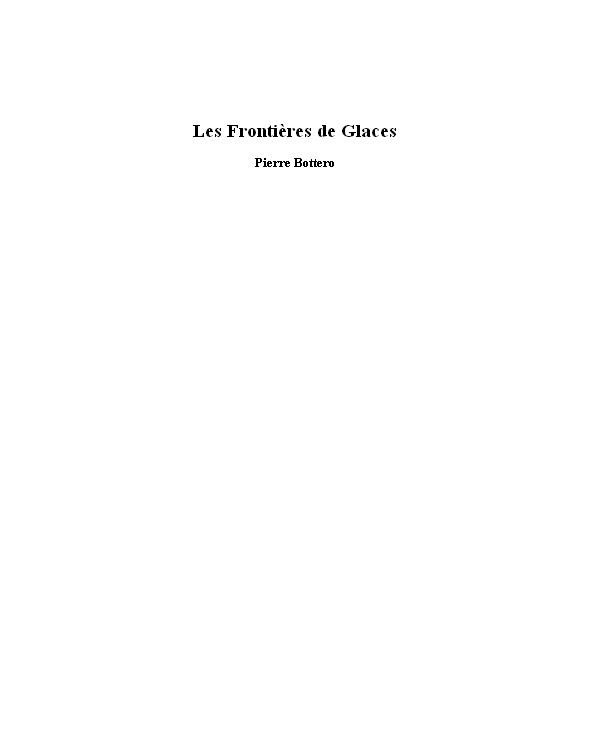 Les Frontières De Glace